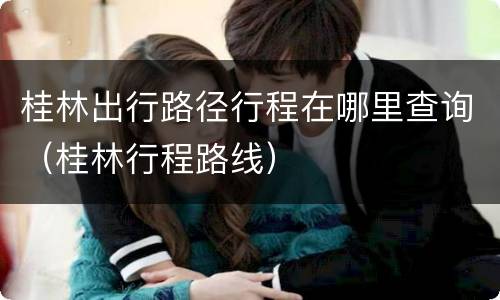 桂林出行路径行程在哪里查询（桂林行程路线）