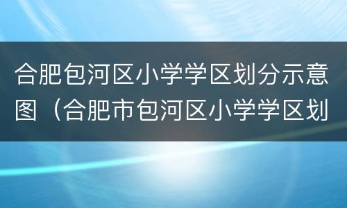 合肥包河区小学学区划分示意图（合肥市包河区小学学区划分）