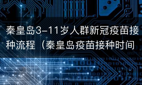 秦皇岛3-11岁人群新冠疫苗接种流程（秦皇岛疫苗接种时间）