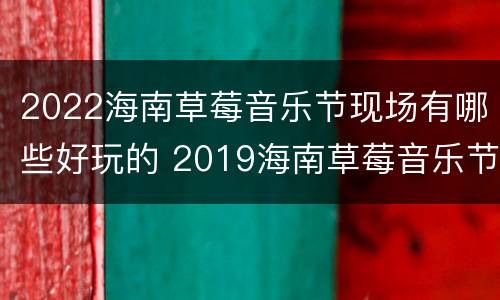 2022海南草莓音乐节现场有哪些好玩的 2019海南草莓音乐节演出阵容