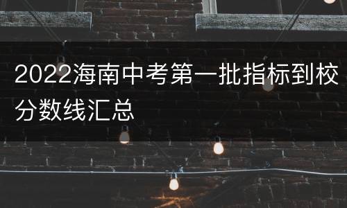 2022海南中考第一批指标到校分数线汇总