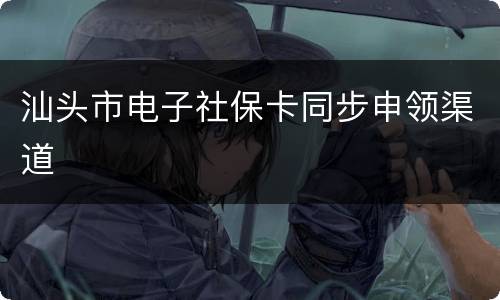 汕头市电子社保卡同步申领渠道
