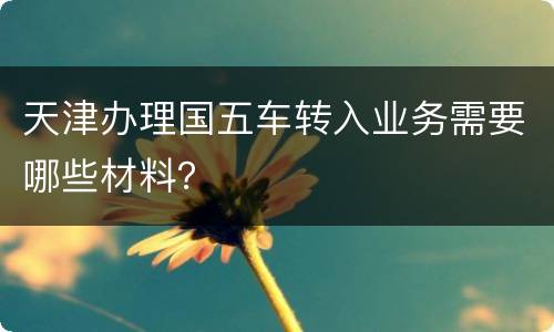 天津办理国五车转入业务需要哪些材料？