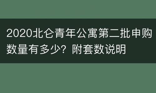 2020北仑青年公寓第二批申购数量有多少？附套数说明