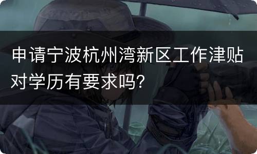 申请宁波杭州湾新区工作津贴对学历有要求吗？