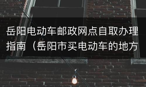 岳阳电动车邮政网点自取办理指南（岳阳市买电动车的地方）