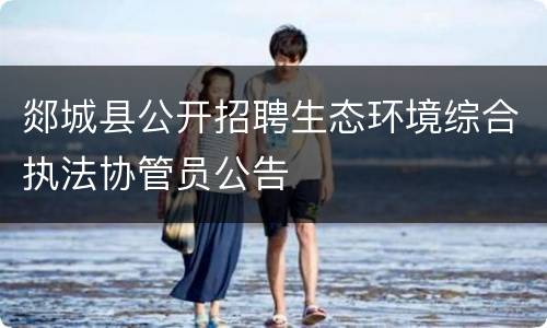 郯城县公开招聘生态环境综合执法协管员公告