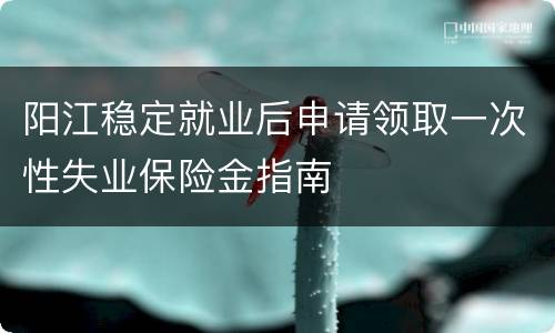 阳江稳定就业后申请领取一次性失业保险金指南