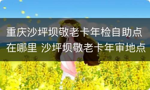 重庆沙坪坝敬老卡年检自助点在哪里 沙坪坝敬老卡年审地点