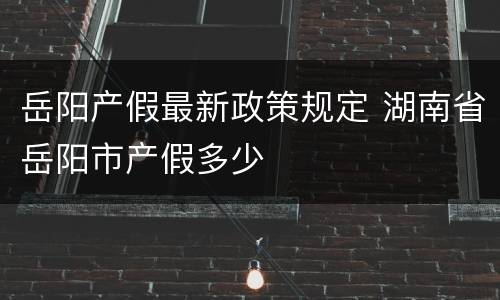 岳阳产假最新政策规定 湖南省岳阳市产假多少