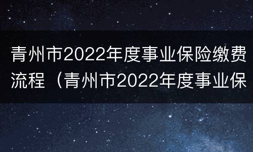青州市2022年度事业保险缴费流程（青州市2022年度事业保险缴费流程表）