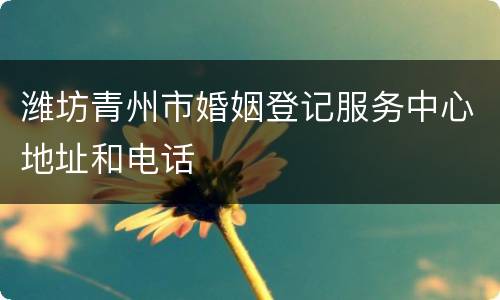 潍坊青州市婚姻登记服务中心地址和电话