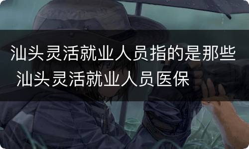 汕头灵活就业人员指的是那些 汕头灵活就业人员医保