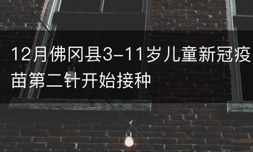 12月佛冈县3-11岁儿童新冠疫苗第二针开始接种