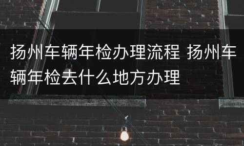 扬州车辆年检办理流程 扬州车辆年检去什么地方办理