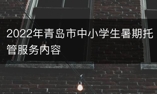 2022年青岛市中小学生暑期托管服务内容