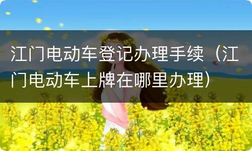 江门电动车登记办理手续（江门电动车上牌在哪里办理）