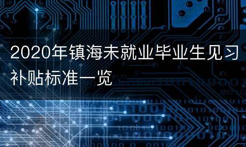 2020年镇海未就业毕业生见习补贴标准一览