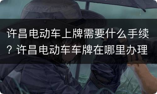 许昌电动车上牌需要什么手续? 许昌电动车车牌在哪里办理