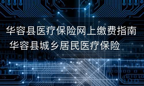 华容县医疗保险网上缴费指南 华容县城乡居民医疗保险