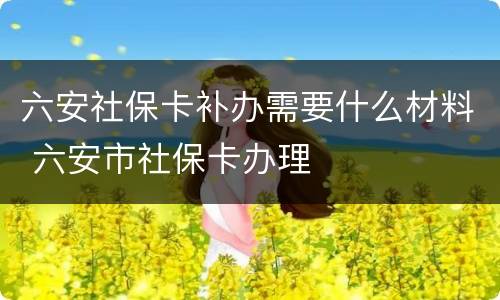 六安社保卡补办需要什么材料 六安市社保卡办理