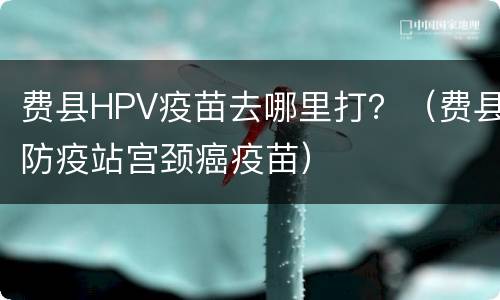 费县HPV疫苗去哪里打？（费县防疫站宫颈癌疫苗）
