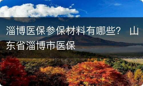 淄博医保参保材料有哪些？ 山东省淄博市医保