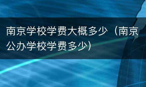 南京学校学费大概多少（南京公办学校学费多少）