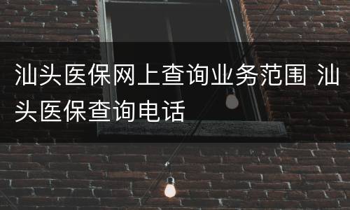 汕头医保网上查询业务范围 汕头医保查询电话