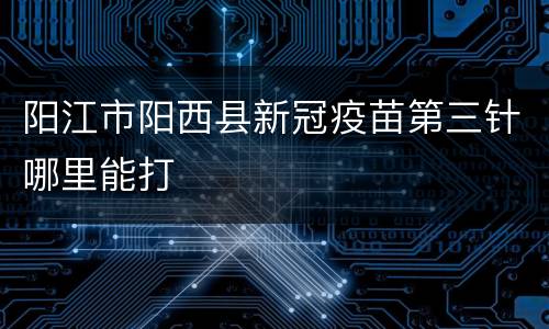 阳江市阳西县新冠疫苗第三针哪里能打