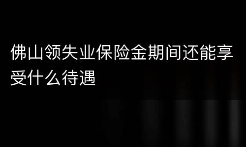 佛山领失业保险金期间还能享受什么待遇
