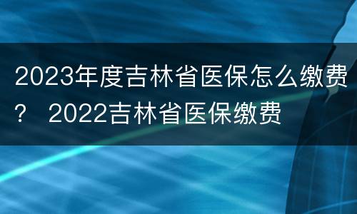 2023年度吉林省医保怎么缴费？ 2022吉林省医保缴费