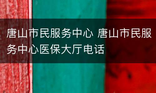 唐山市民服务中心 唐山市民服务中心医保大厅电话