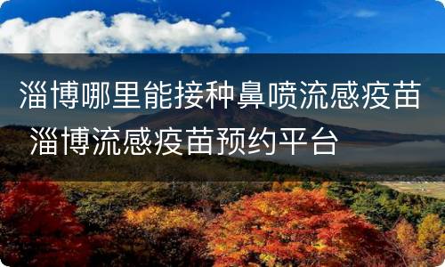 淄博哪里能接种鼻喷流感疫苗 淄博流感疫苗预约平台