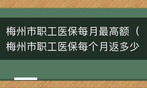 梅州市职工医保每月最高额（梅州市职工医保每个月返多少）