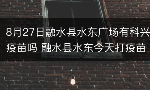 8月27日融水县水东广场有科兴疫苗吗 融水县水东今天打疫苗吗