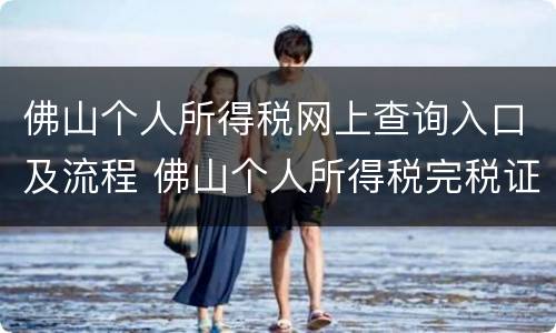 佛山个人所得税网上查询入口及流程 佛山个人所得税完税证明网上打印