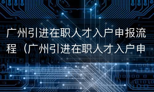 广州引进在职人才入户申报流程（广州引进在职人才入户申报流程图）