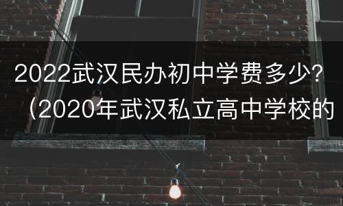 2022武汉民办初中学费多少？（2020年武汉私立高中学校的学费）