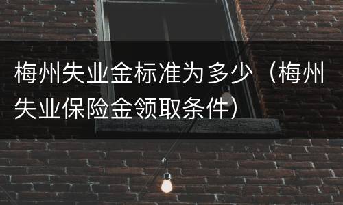 梅州失业金标准为多少（梅州失业保险金领取条件）