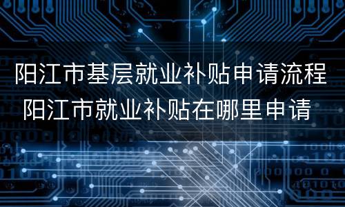 阳江市基层就业补贴申请流程 阳江市就业补贴在哪里申请