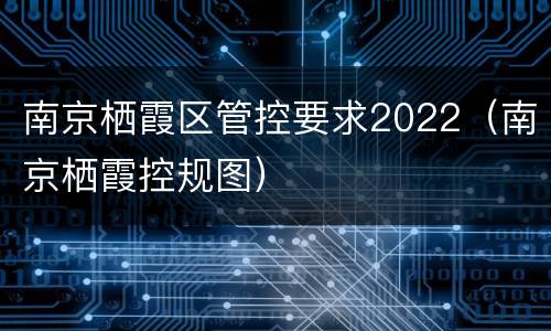 南京栖霞区管控要求2022（南京栖霞控规图）