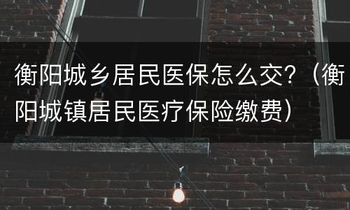 衡阳城乡居民医保怎么交?（衡阳城镇居民医疗保险缴费）