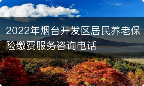 2022年烟台开发区居民养老保险缴费服务咨询电话