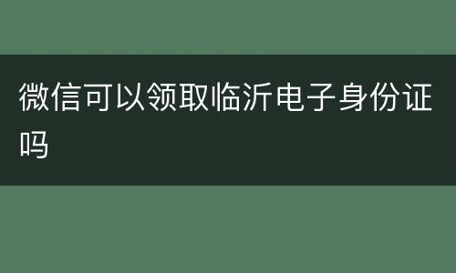 微信可以领取临沂电子身份证吗