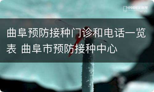 曲阜预防接种门诊和电话一览表 曲阜市预防接种中心