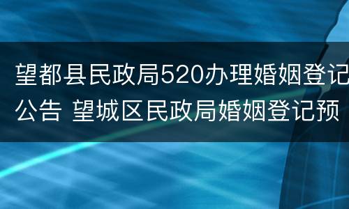 望都县民政局520办理婚姻登记公告 望城区民政局婚姻登记预约
