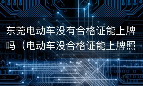 东莞电动车没有合格证能上牌吗（电动车没合格证能上牌照吗）