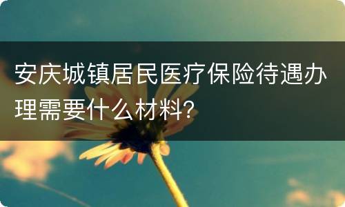 安庆城镇居民医疗保险待遇办理需要什么材料？