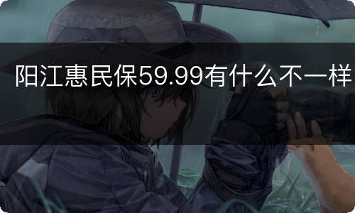 阳江惠民保59.99有什么不一样